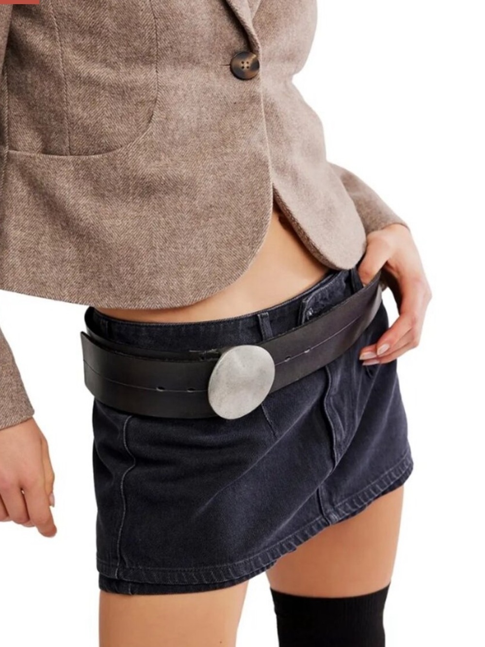 NWT Free People Norfolk Hip Belt in Black fit size small and medium
